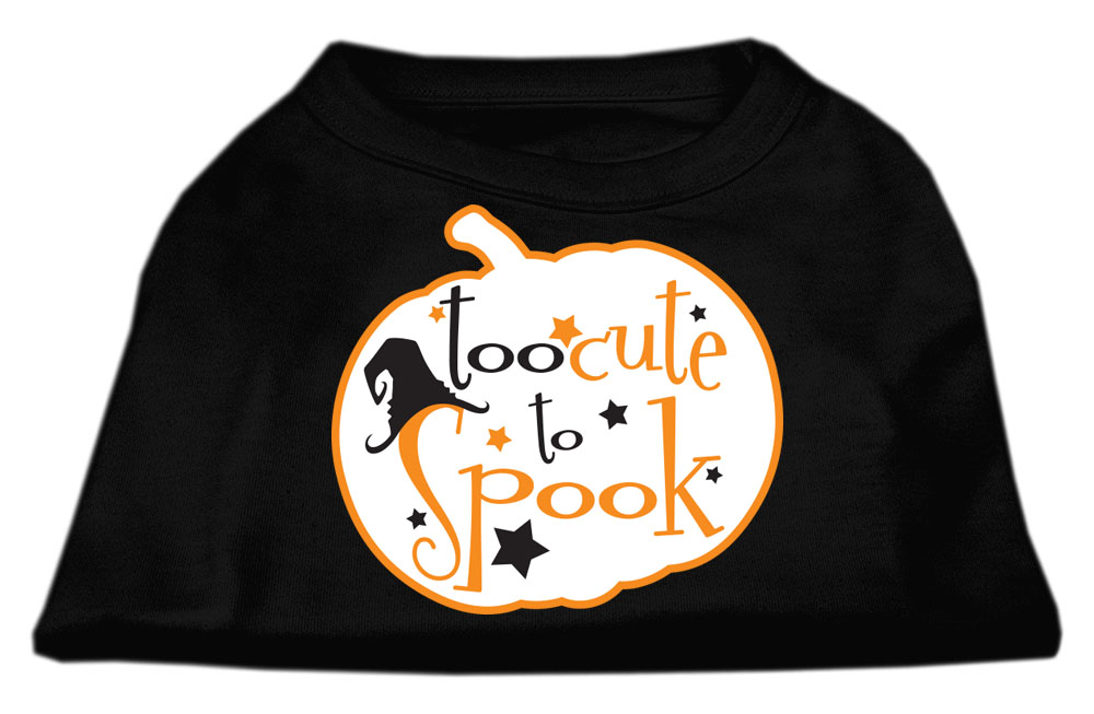 Too Cute to Spook Screen Print Dog Shirt Black XL